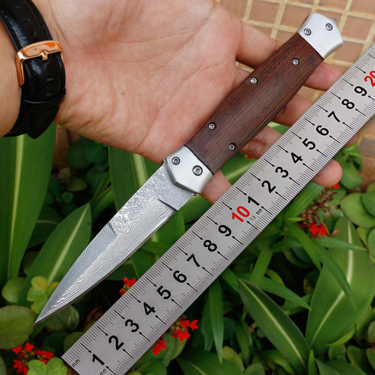 VG10 Damascus Steel Folding Hunting Knife
