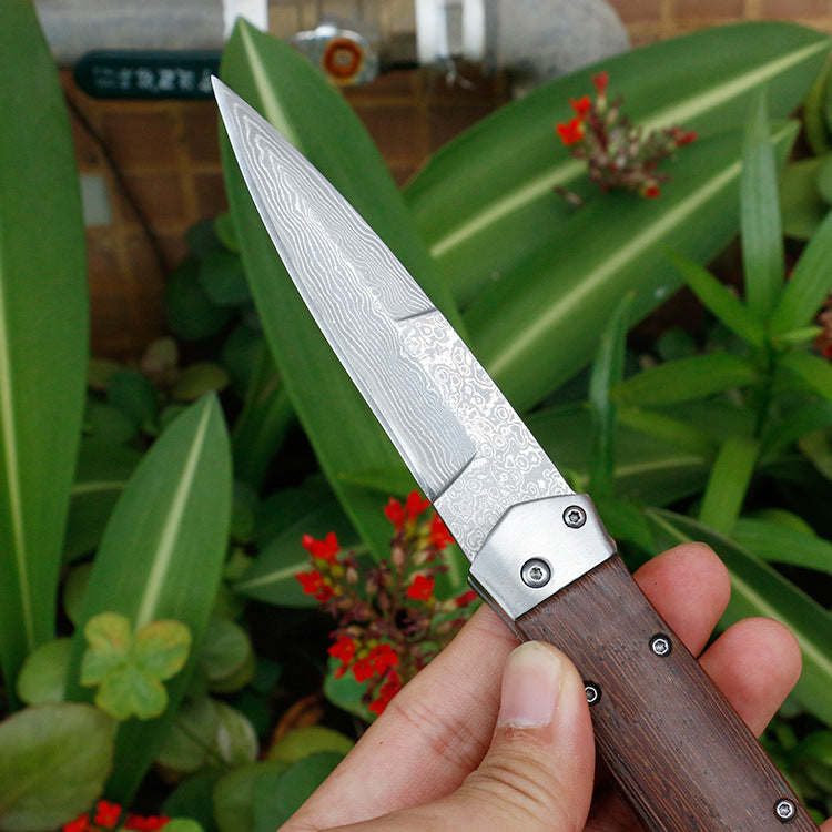 VG10 Damascus Steel Folding Hunting Knife