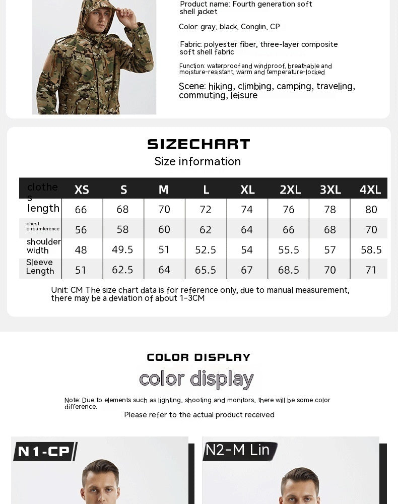Men's Fleece Camouflage Waterproof Jacket