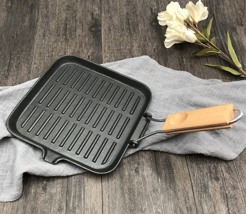 Camping Cookware Iron Steak Skillet Folding Pan