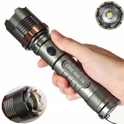 T6 zoom rechargeable flashlight
