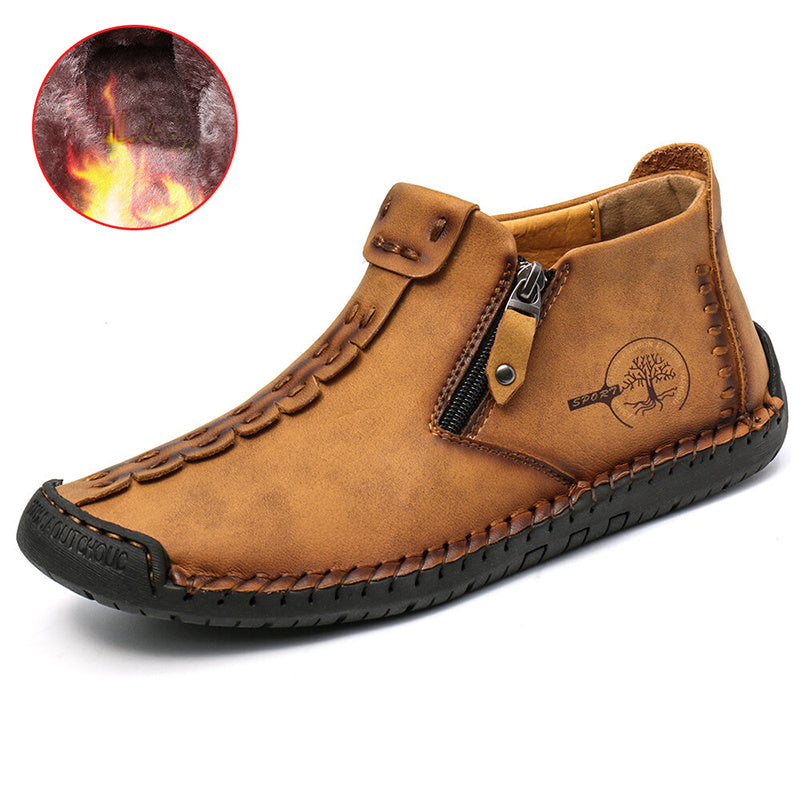 Men Ankle Zipper Outdoor Hiking Shoes