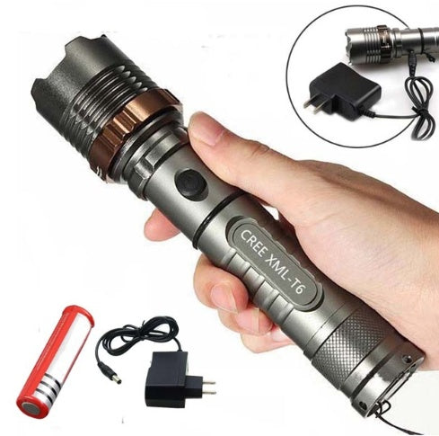 T6 zoom rechargeable flashlight