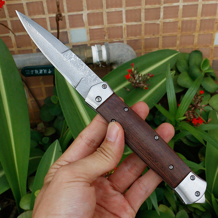 VG10 Damascus Steel Folding Hunting Knife