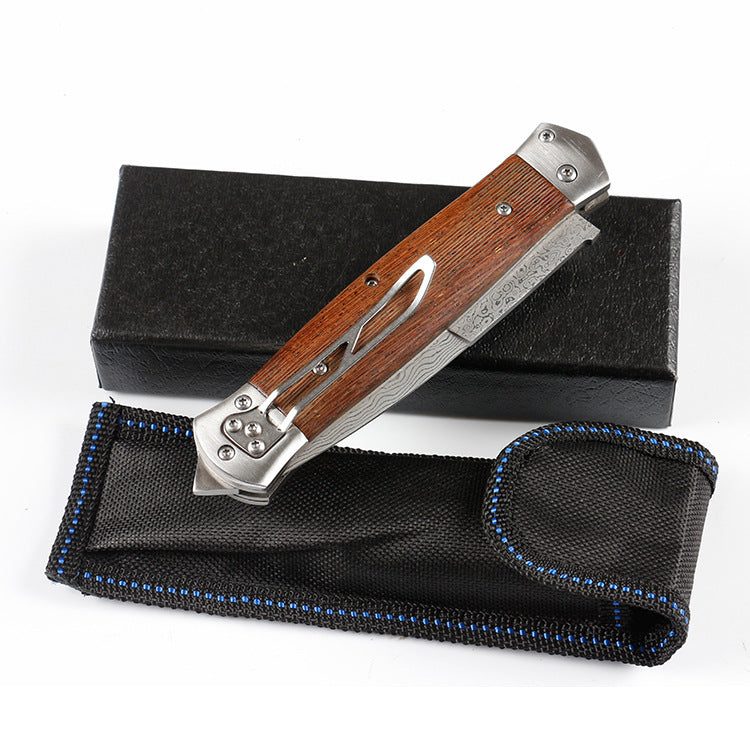 VG10 Damascus Steel Folding Hunting Knife