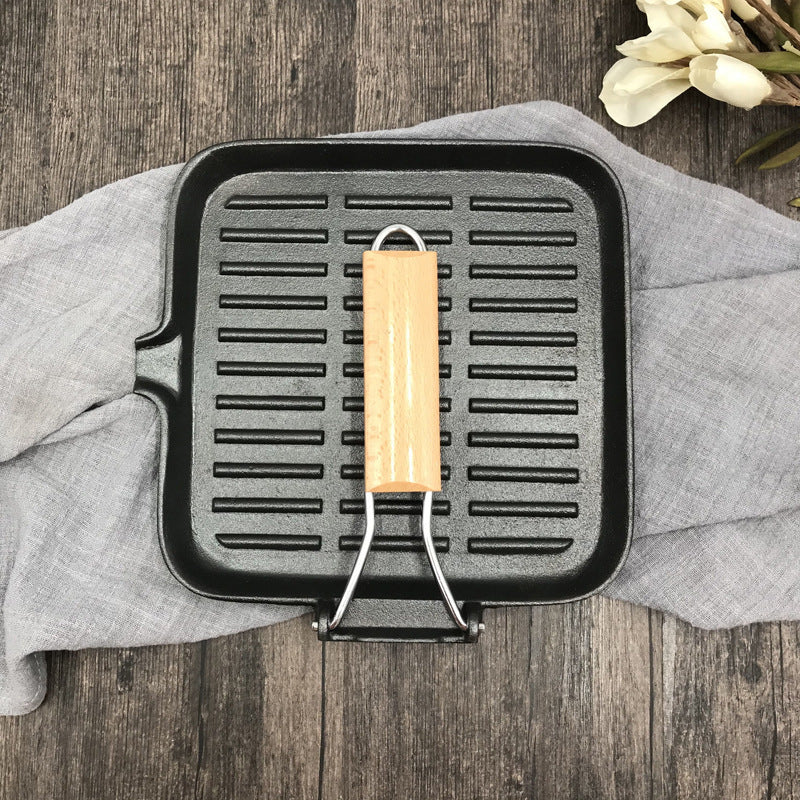 Camping Cookware Iron Steak Skillet Folding Pan