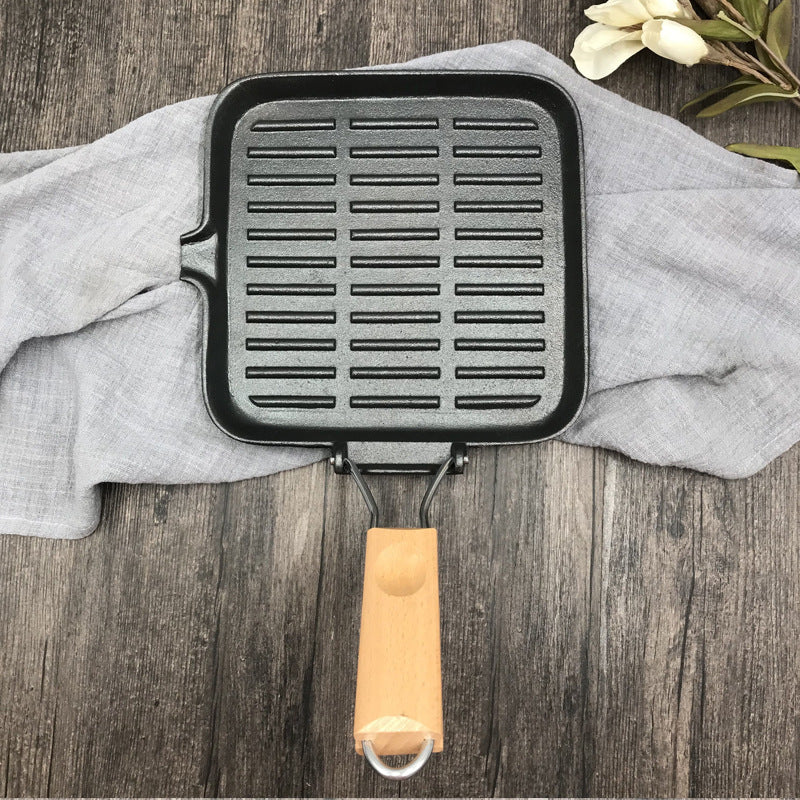 Camping Cookware Iron Steak Skillet Folding Pan