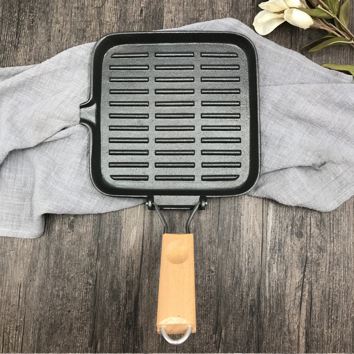 Camping Cookware Iron Steak Skillet Folding Pan
