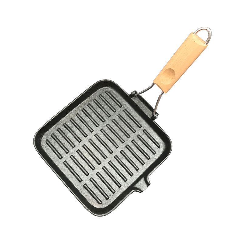 Camping Cookware Iron Steak Skillet Folding Pan