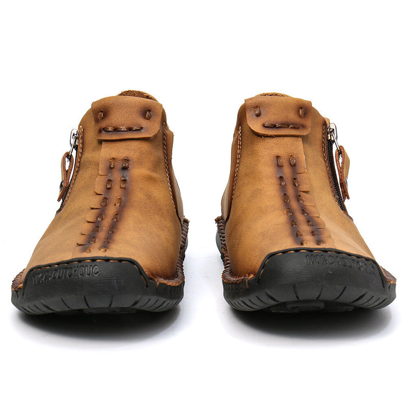 Men Ankle Zipper Outdoor Hiking Shoes